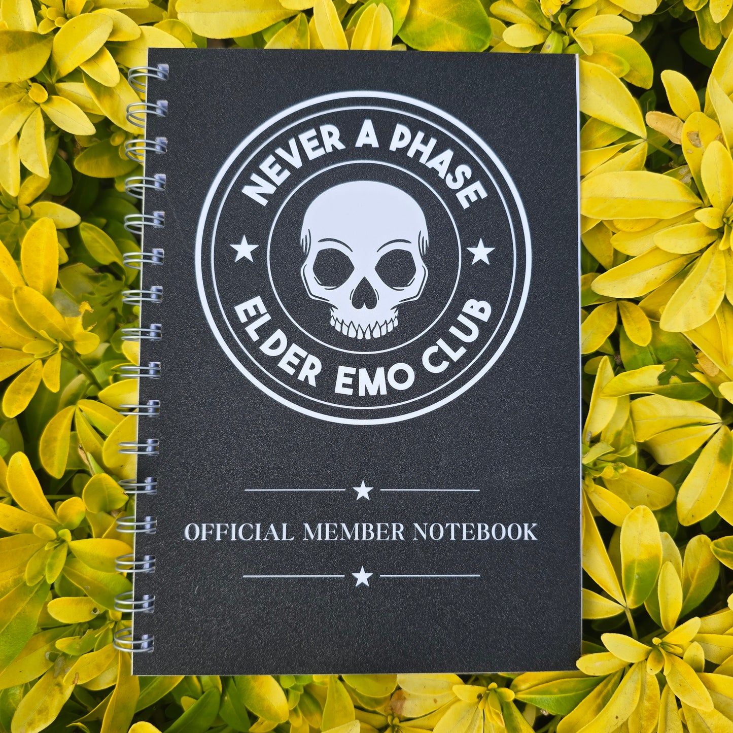 Never a Phase Plain Notebook (Glitter Finish)