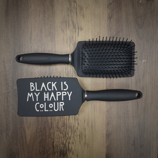 Paddle Hair Brush -  Black is my Happy Colour