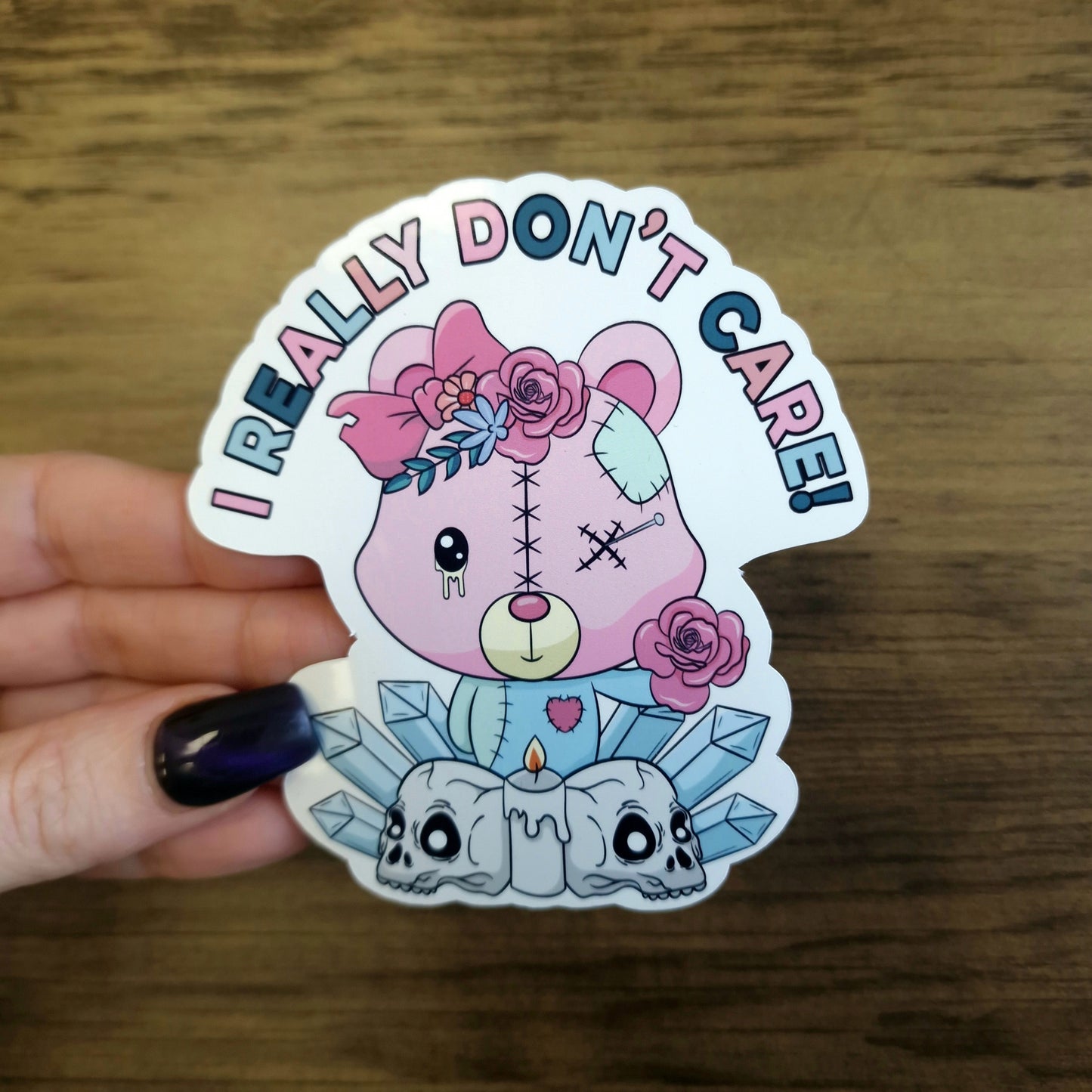 I Really Don't Care Bear Vinyl Sticker