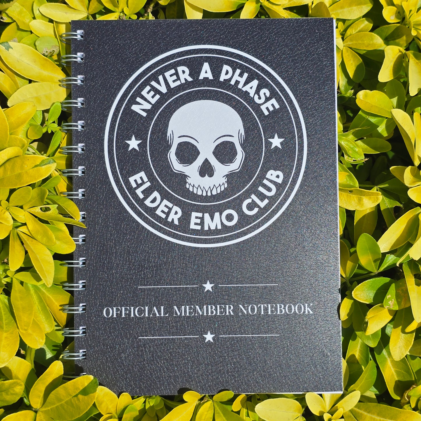Never A Phase Lined Notebook (Leather Effect Finish)