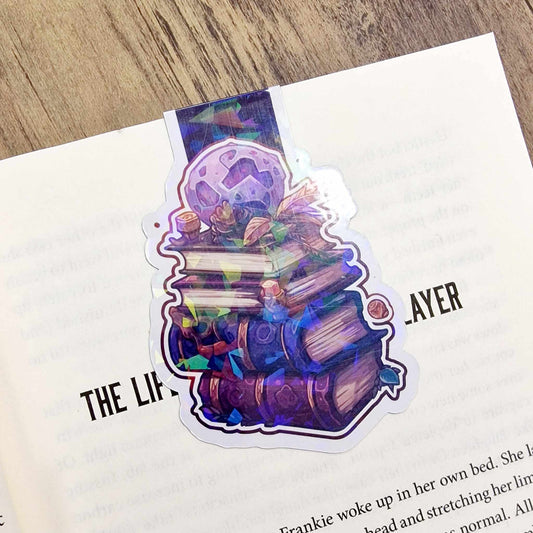 Magical Stacked Books - Holographic Bookmark