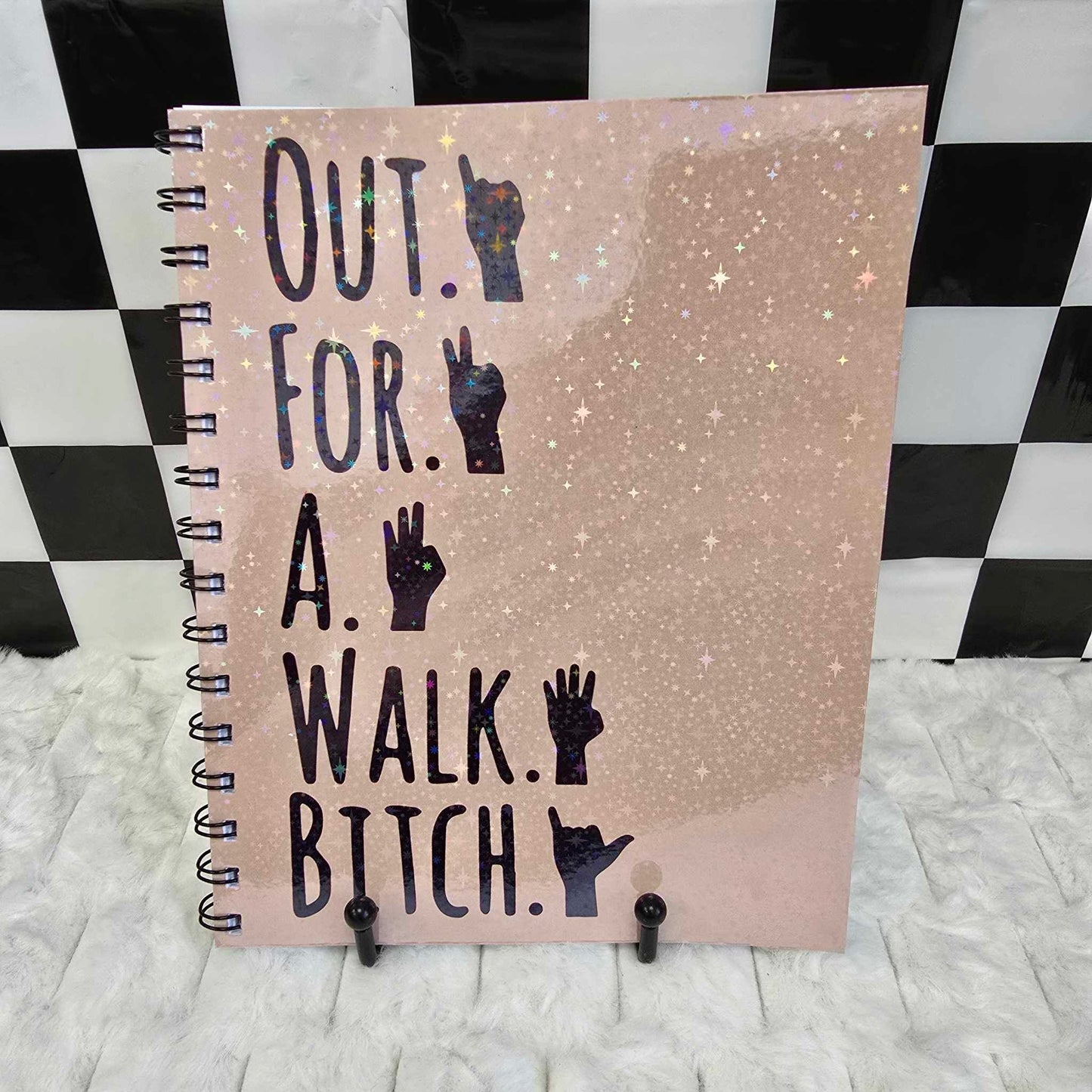 Out For a Walk Bitch Lined Notebook