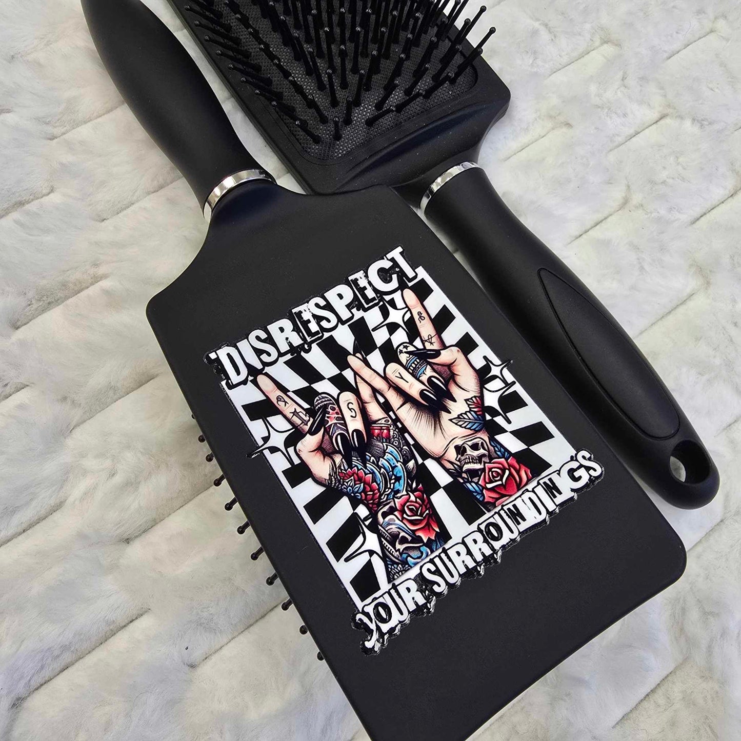 Disrespect Your Surroundings Paddle Hair Brush