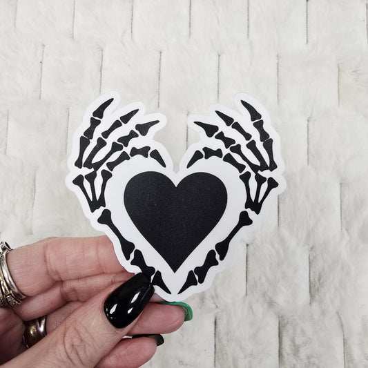 Bone Heart Vinyl Sticker