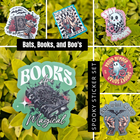 Bats, Books & Boos Vinyl Sticker Set