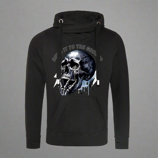 Burn It To The Ground Cross Neck Hoodie