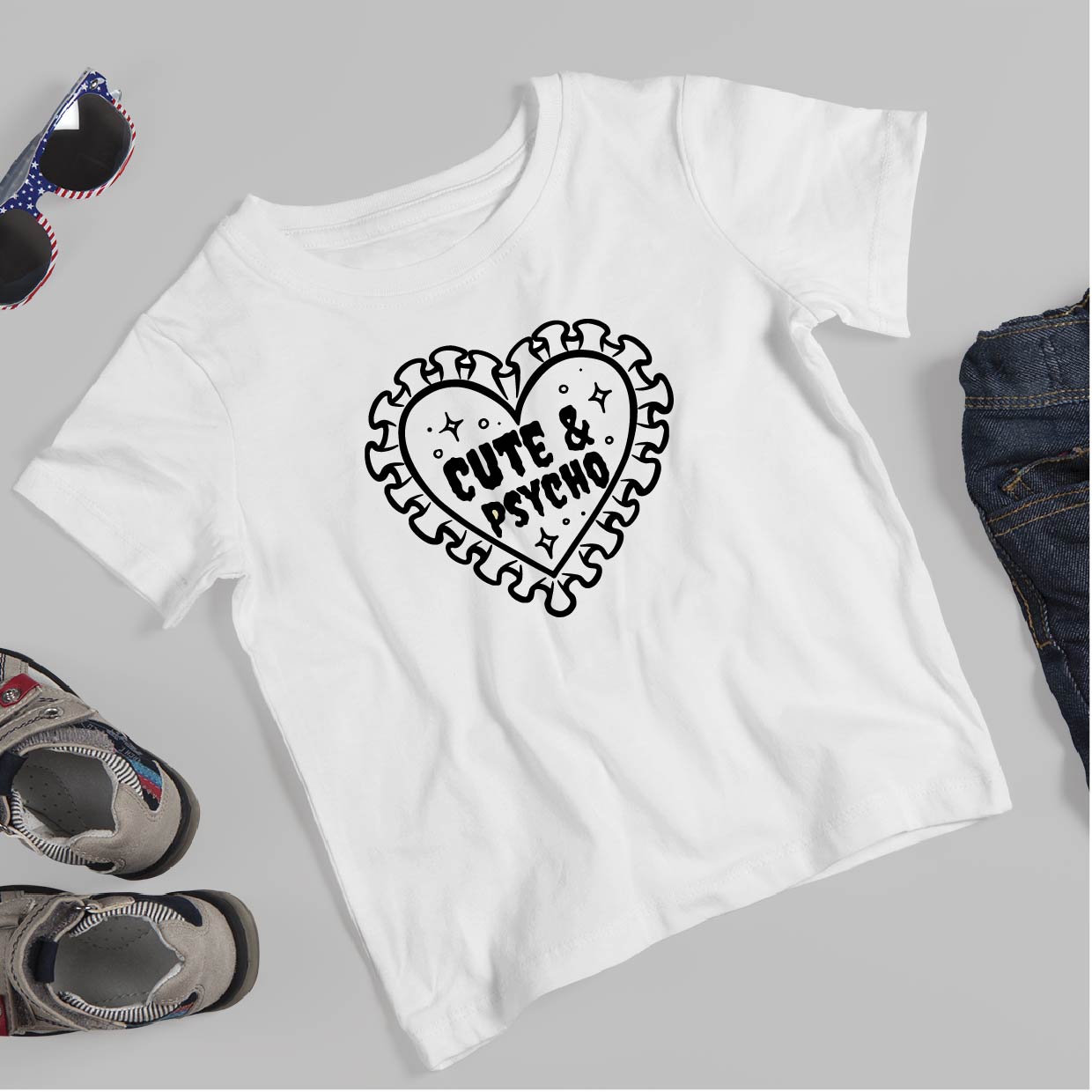Cute & Psycho - Kids T-shirt