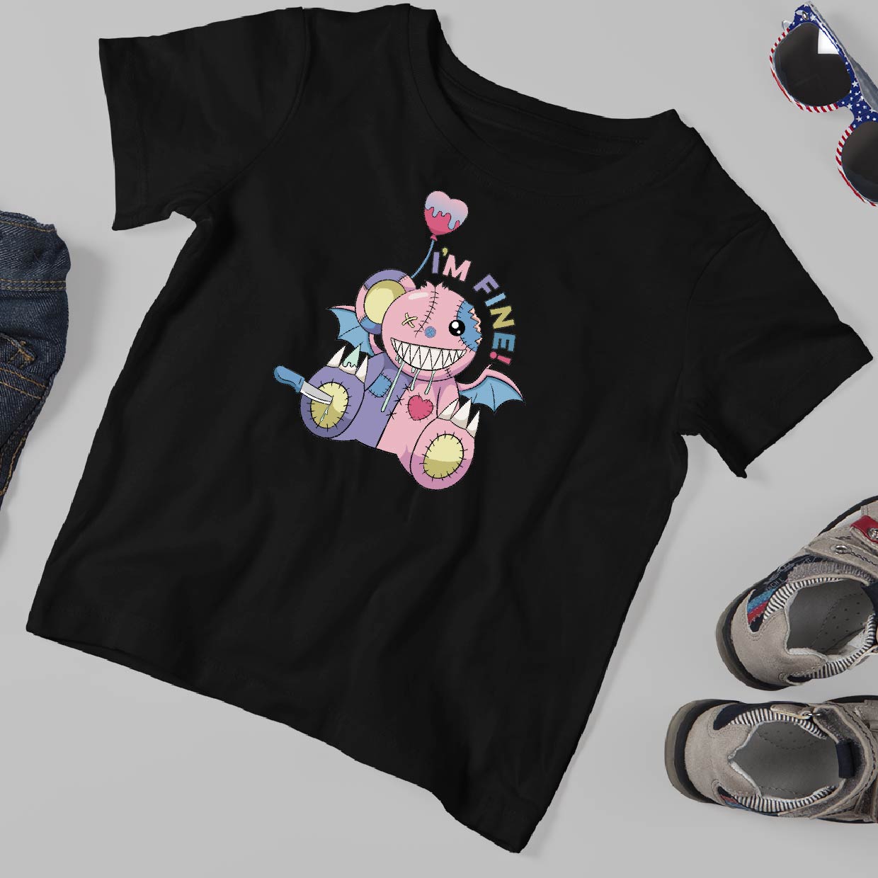 I'm Fine Bear - Kids T-shirt