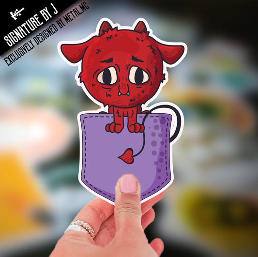 *Special Edition* 'Derek The Devil Dog' Pocket Critter Vinyl Sticker
