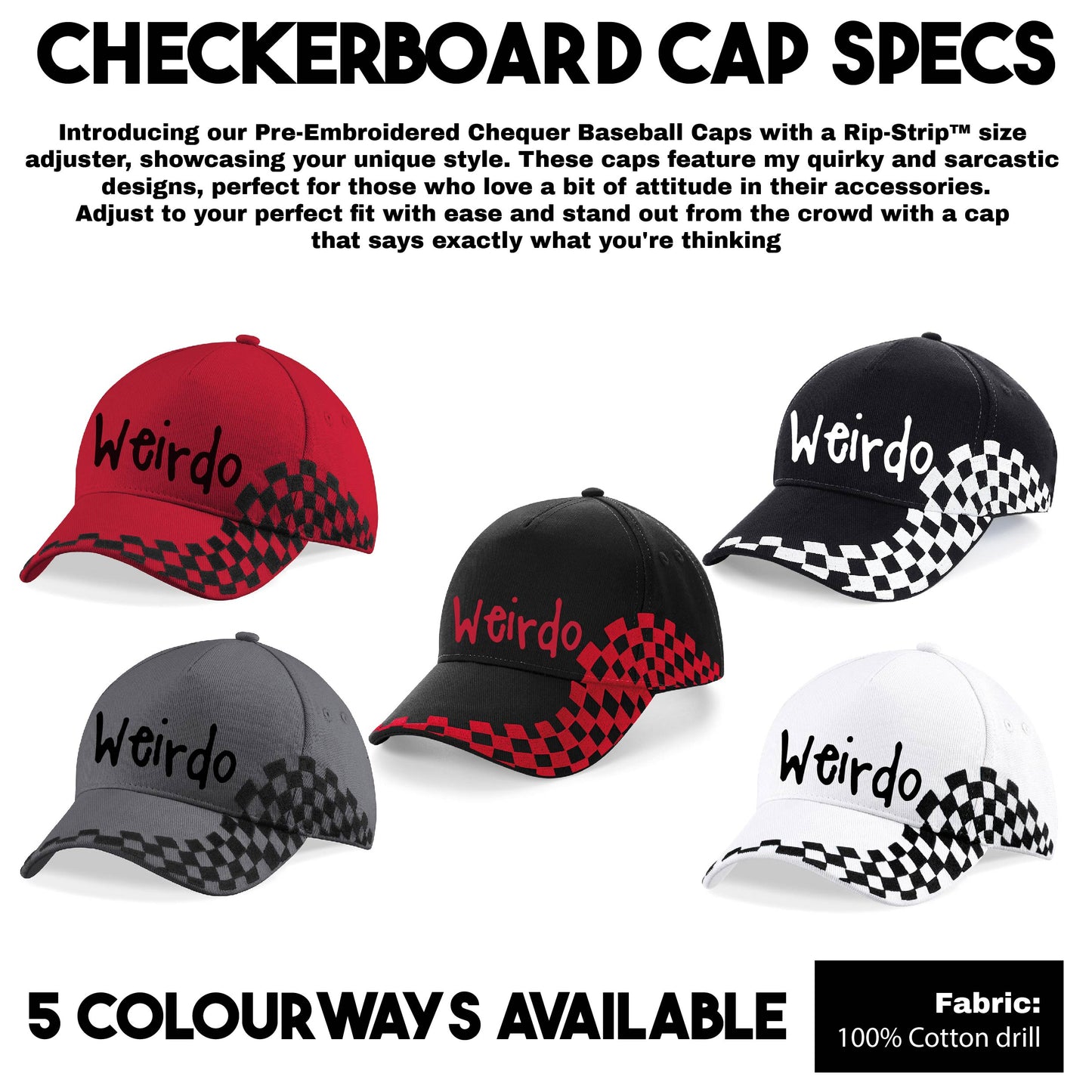 Checkerboard Baseball Cap - Stay Spooky