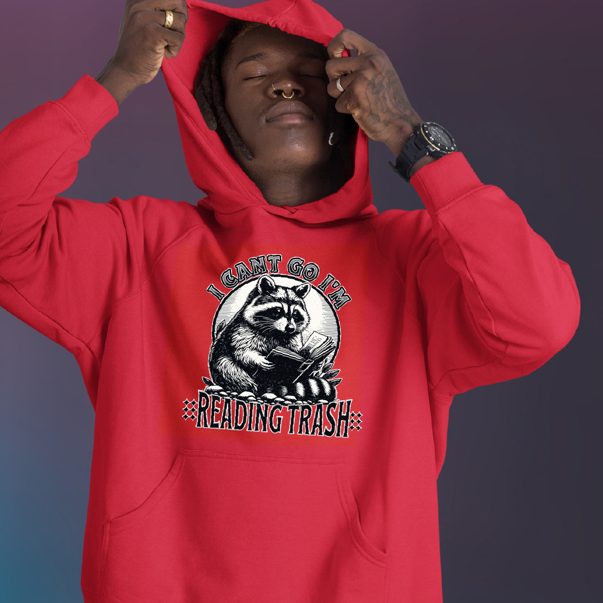 Reading Trash Overhead Hoodie