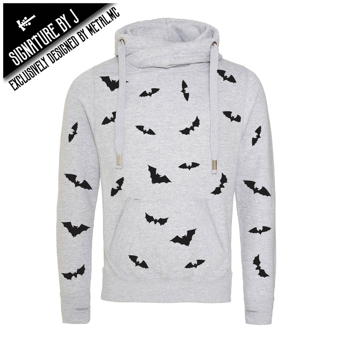 It's Bats! Fitted Cross-Neck Hoodie