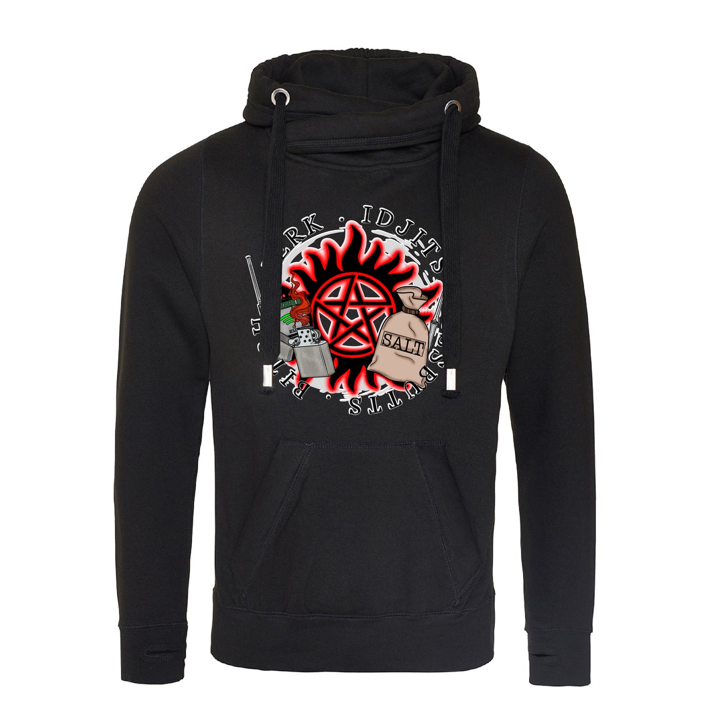 Jerk/Idjit (SPN) Cross Neck Hoodie