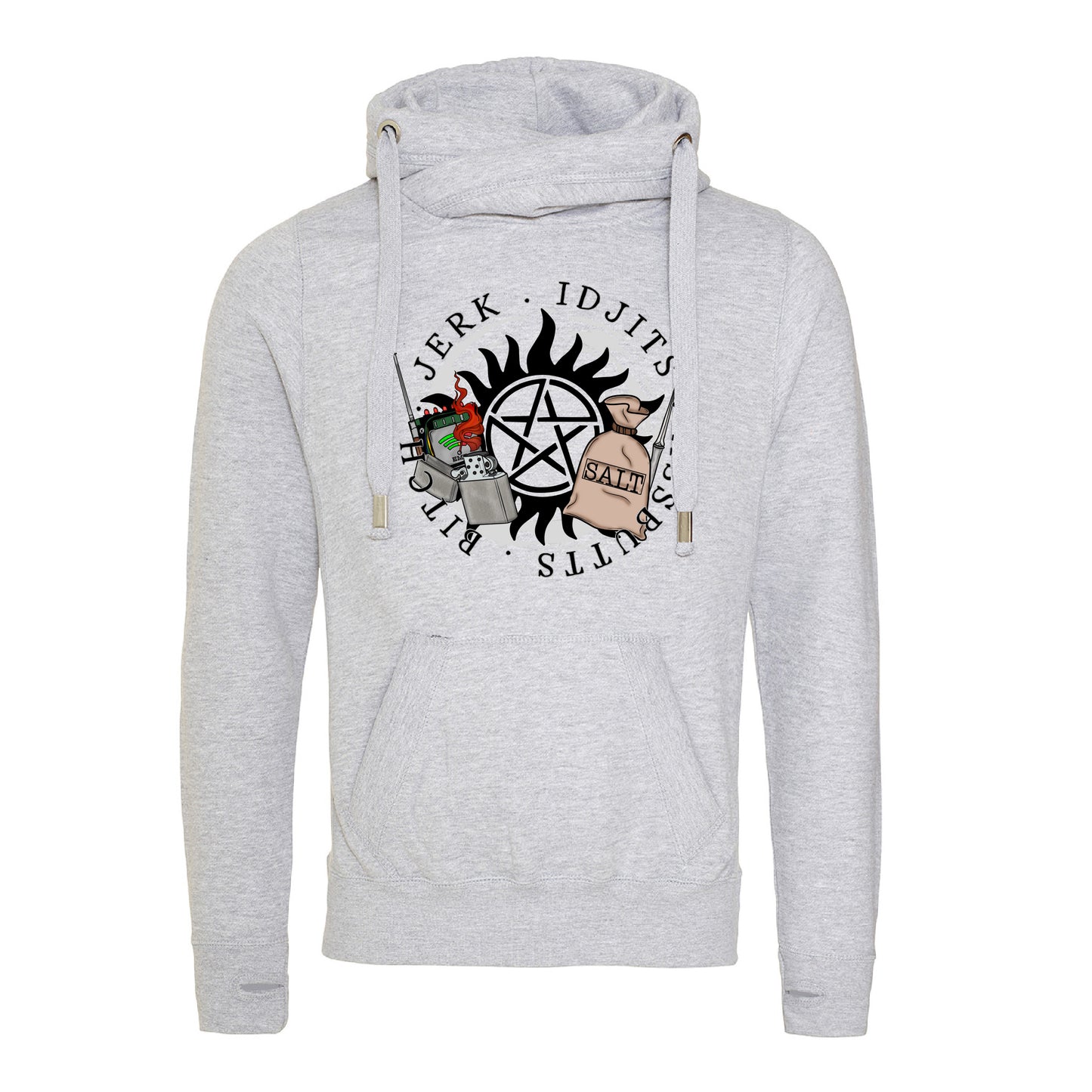 Jerk/Idjit (SPN) Cross Neck Hoodie