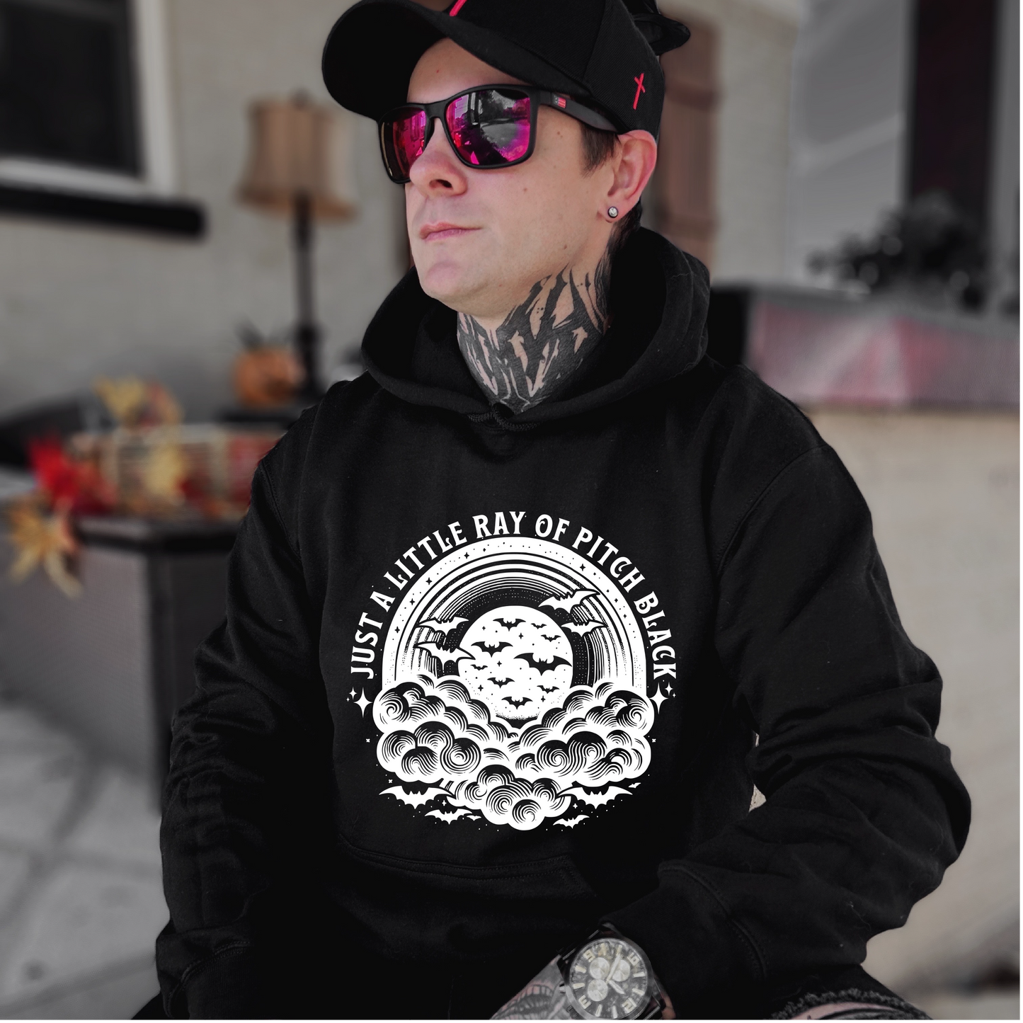 Little Ray Of Pitch Black Overhead Hoodie