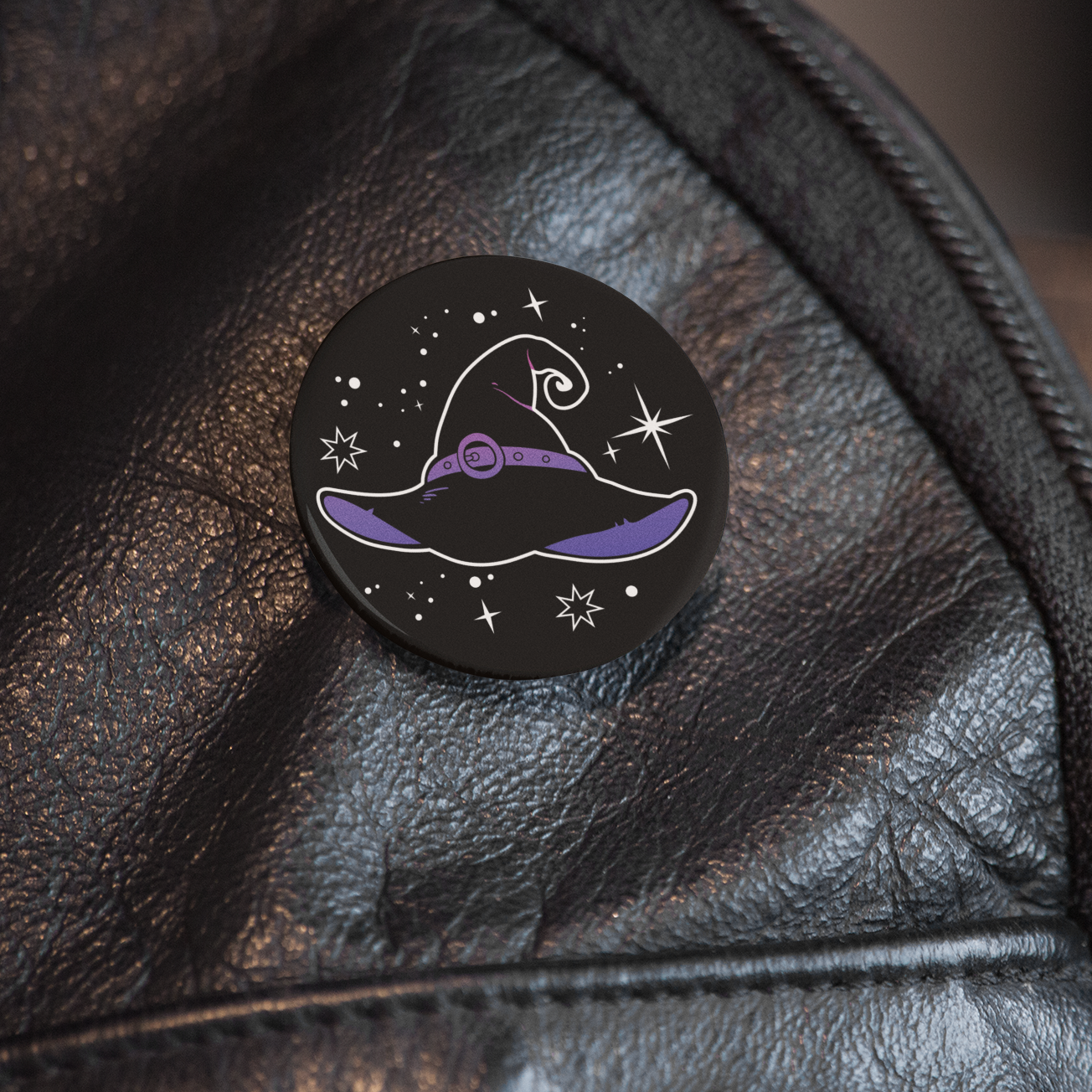 Neon Witches Hat - Pin Badge