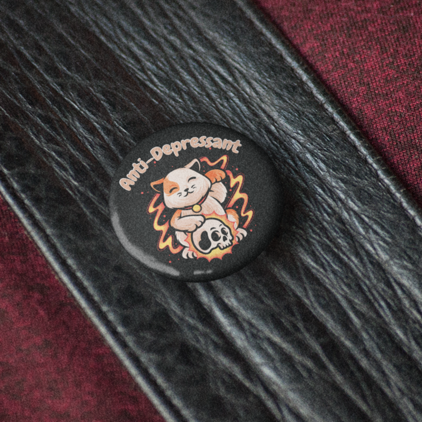Antidepressant Kitty- Pin Badge