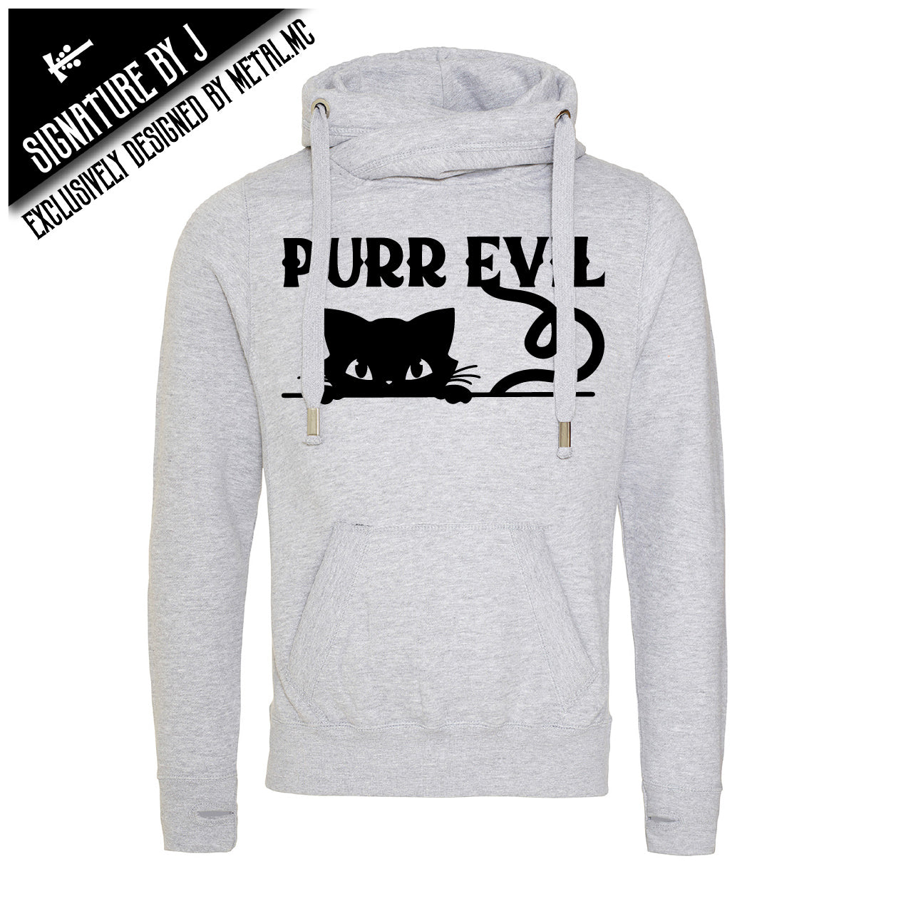 Purr Evil Cross Neck Hoodie