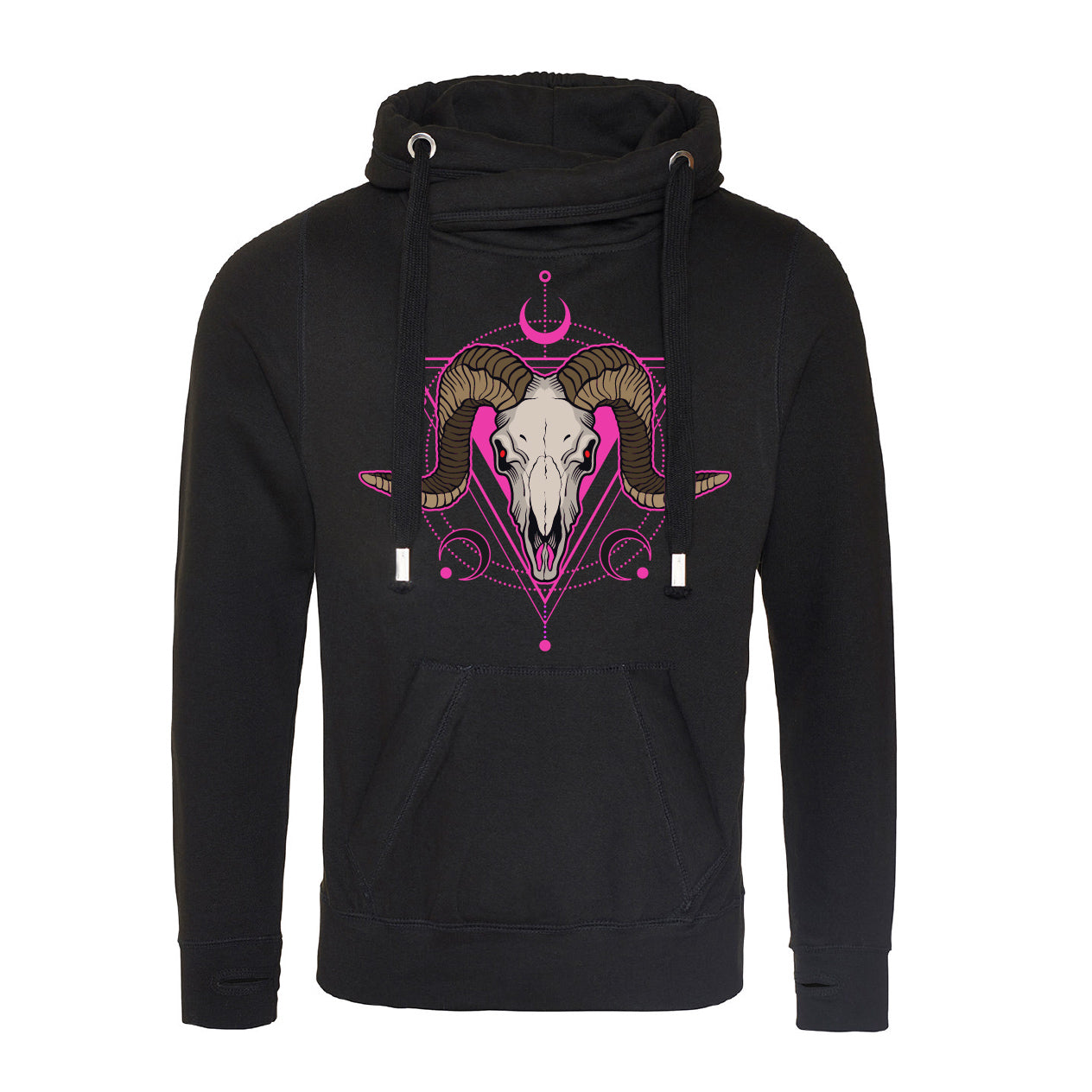 Pink Ram Cross Neck Hoodie