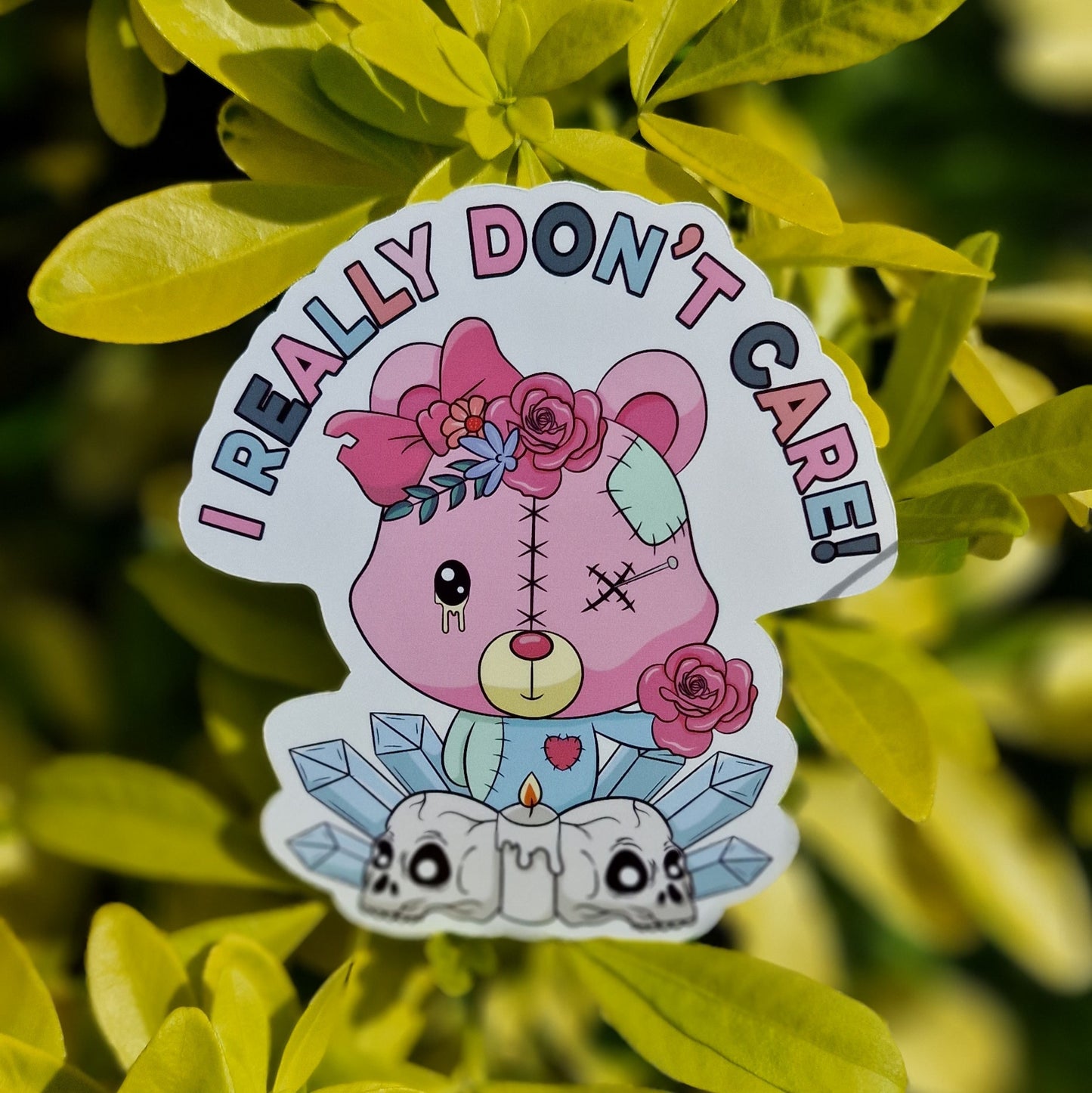 I Really Don't Care Bear Vinyl Sticker
