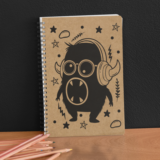 Music Monster- Kraft Notebook