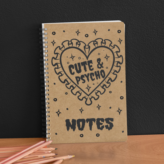 Cute & Psycho - Kraft Notebook