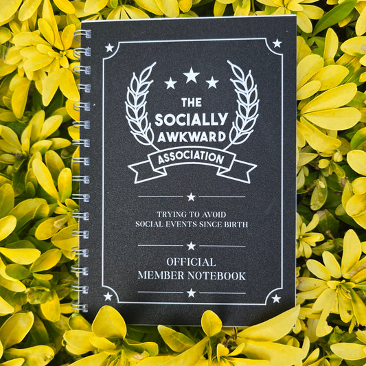Socially Awkward Association Plain Notebook (Glitter Finish)