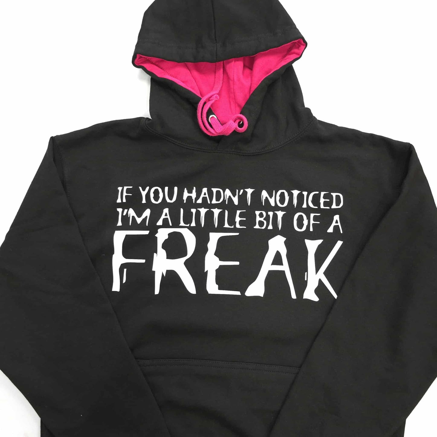 Black/Pink Hoodie Fitted 8/10 - Little Bit Of A Freak
