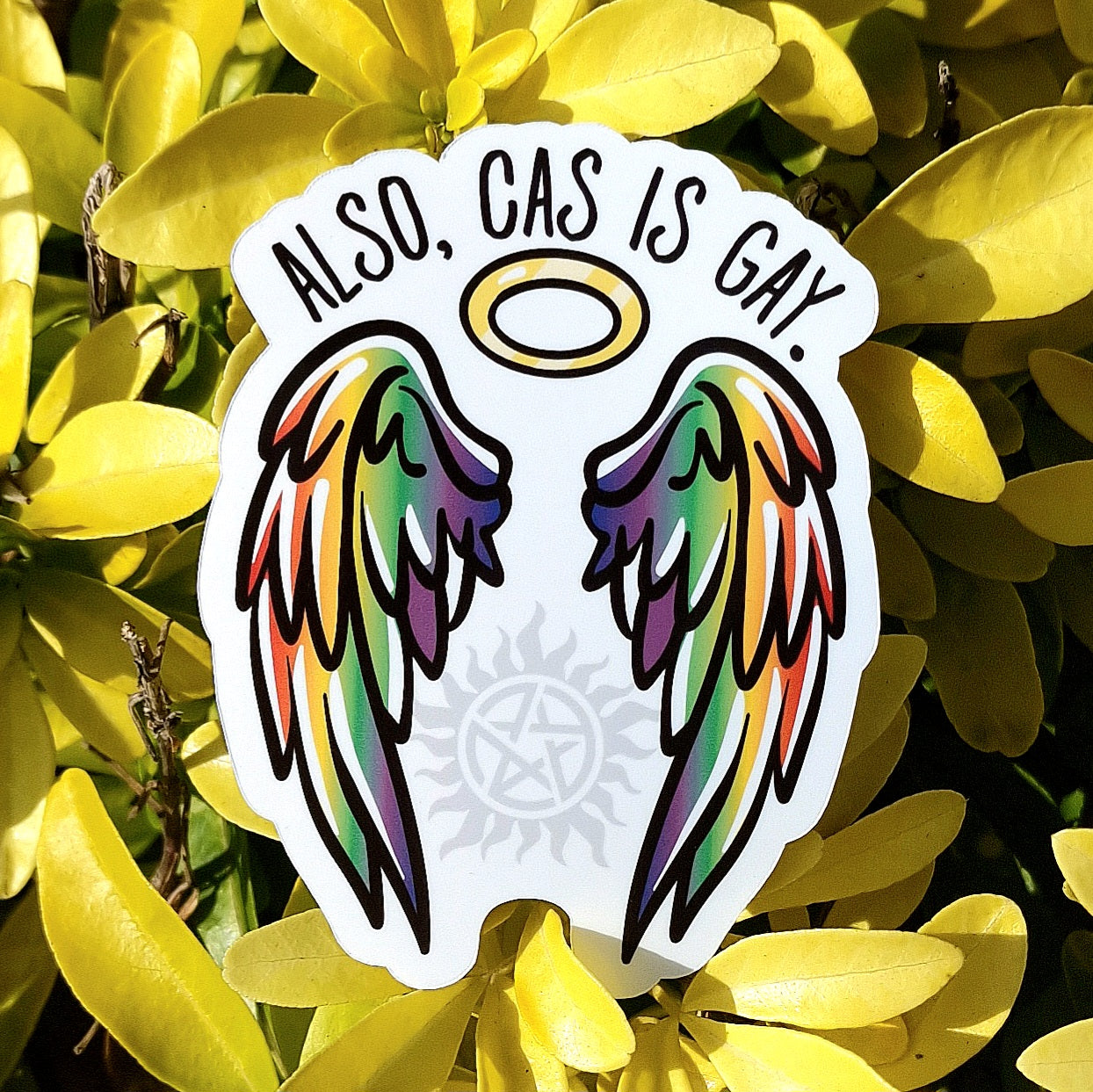 Also, Cas is Gay Vinyl Sticker