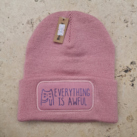Clearance Pink Beanie - Everything is Awful