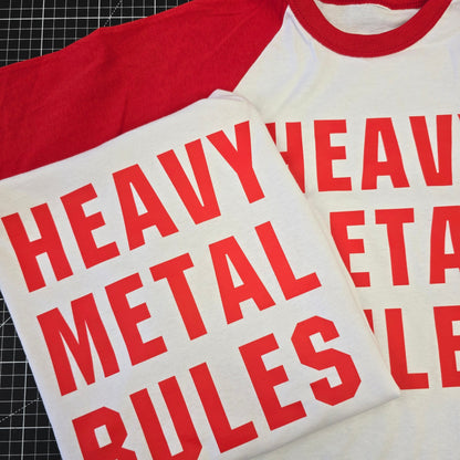 Heavy Metal Rules Baseball T-shirt