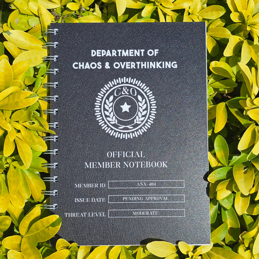 Chaos & Overthinking Plain Notebook (Leather Finish)