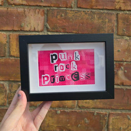 Punk rock Princess (Block Pink) Framed Decor