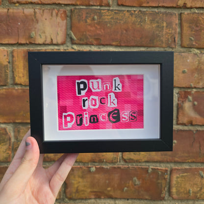 Punk rock Princess (Block Pink) Framed Decor