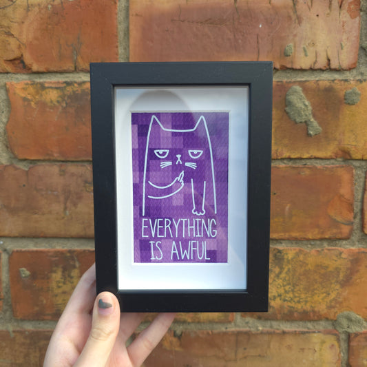 Everything Is Awful (Purple) Framed Decor