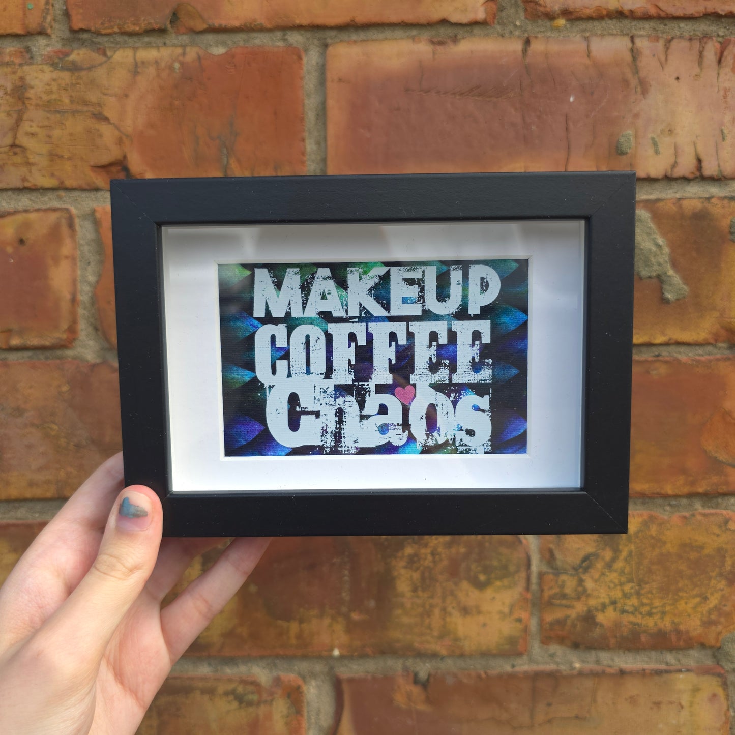 Makeup Coffee Chaos (Scales) Framed Decor
