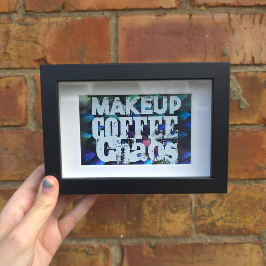 Makeup Coffee Chaos (Scales) Framed Decor