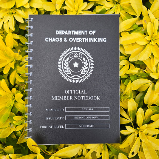 Chaos & Overthinking Plain Notebook (Silk Finish)