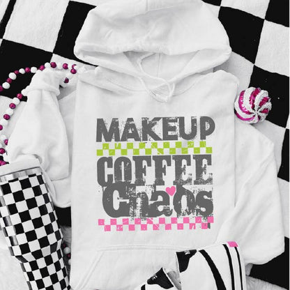 Makeup-Coffee-Chaos Overhead Hoodie