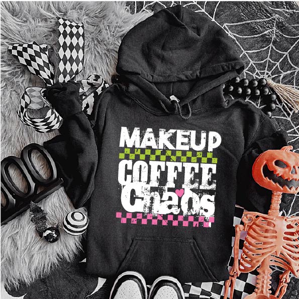 Makeup-Coffee-Chaos Overhead Hoodie