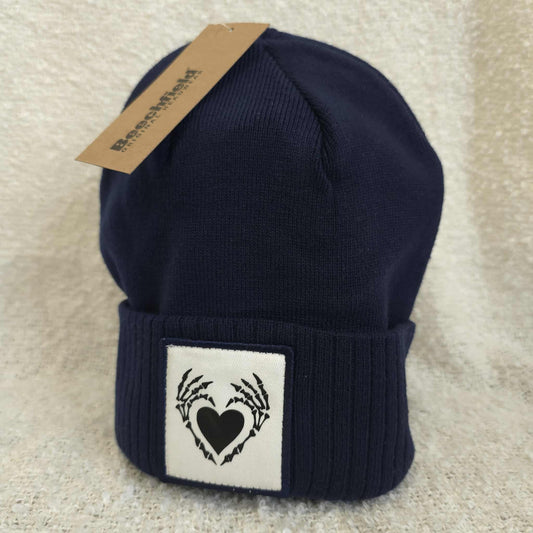 Appliqué Patch Beanie - Bone Heart