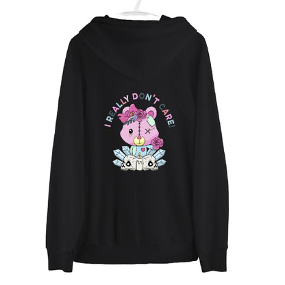 I Don't Care Bear Zipper Hoodie