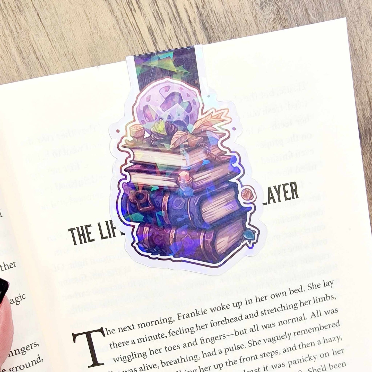 Magical Stacked Books - Holographic Bookmark