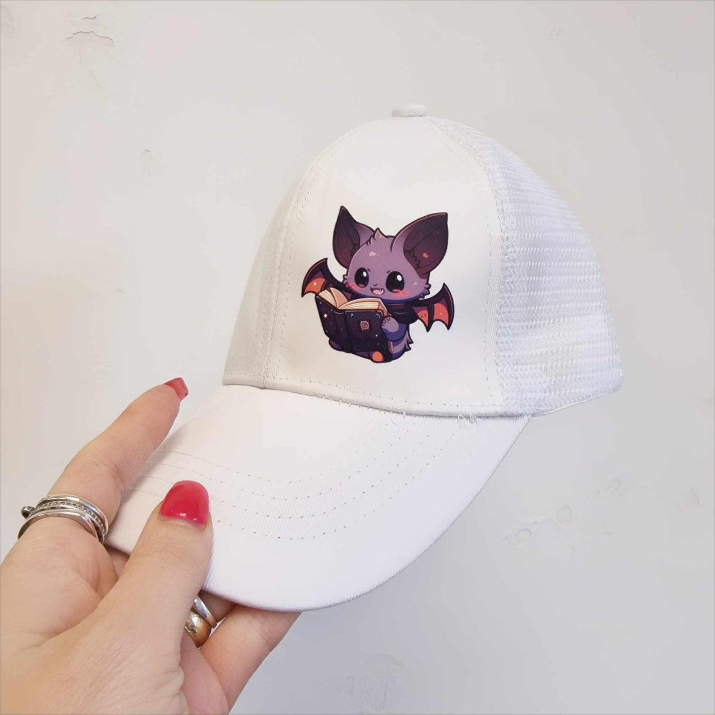 Clearance White Mesh Baseball Cap - Batty Book