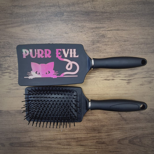 Clearance Hairbrush - Purrr Evil (Pink Chrome)