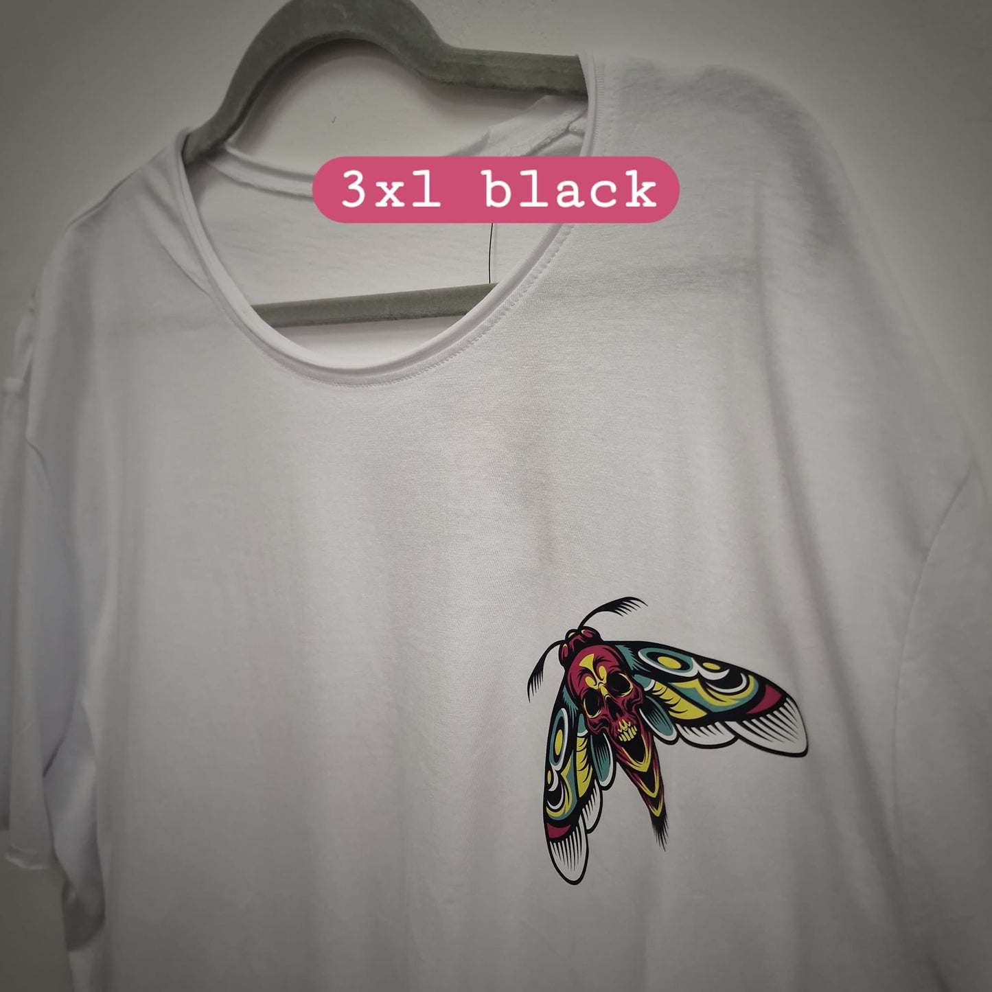 Clearance T-shirt 3XL WHITE Death Moth