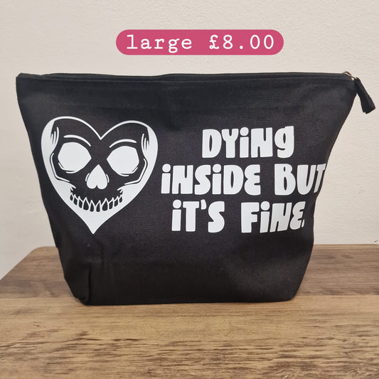 Clearance Large Beauty Bag - Dying Inside