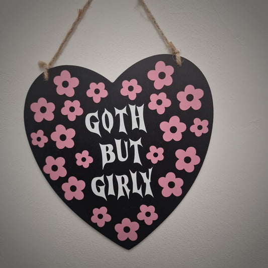 Clearance - Heart Plaques - (Pink Flowers) Goth But Girly