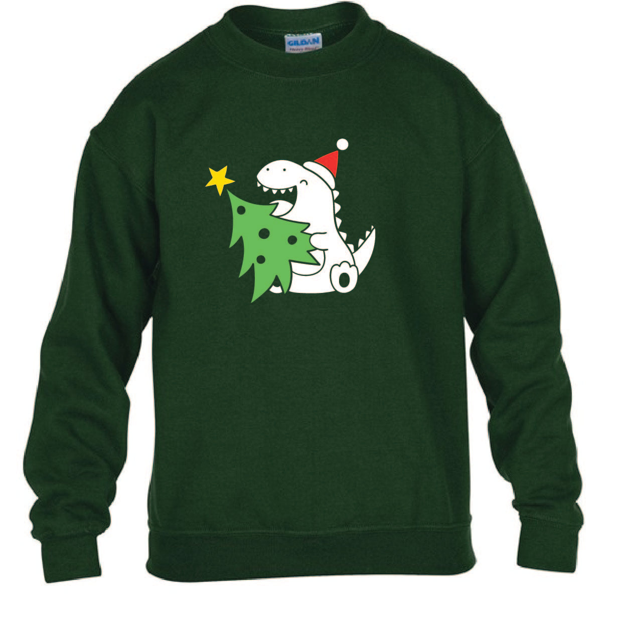 Kids Christmas Sweatshirt - Dino & His Tree