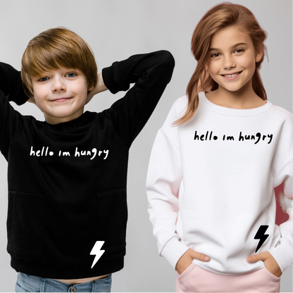 Kids Sweatshirt Hello I'm Hungry